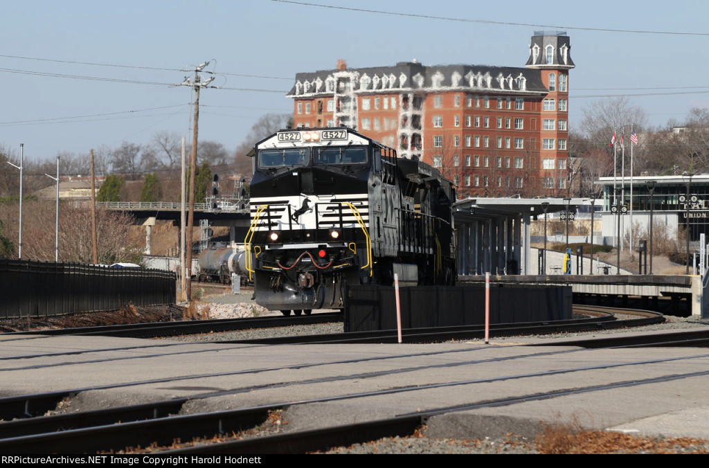 NS 4527 leads train 350-14 past Raleigh Union Station